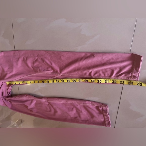 Moyooga Womens Peach Color Ribbed Paneled Activewear Workout Leggings Size Small - Picture 9 of 16